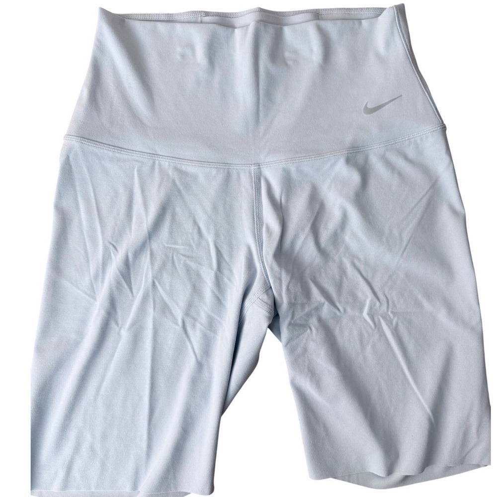 Nike Zenvy Dri-FIT High Waisted Biker Shorts Light Blue DQ6003-441 Womens Small